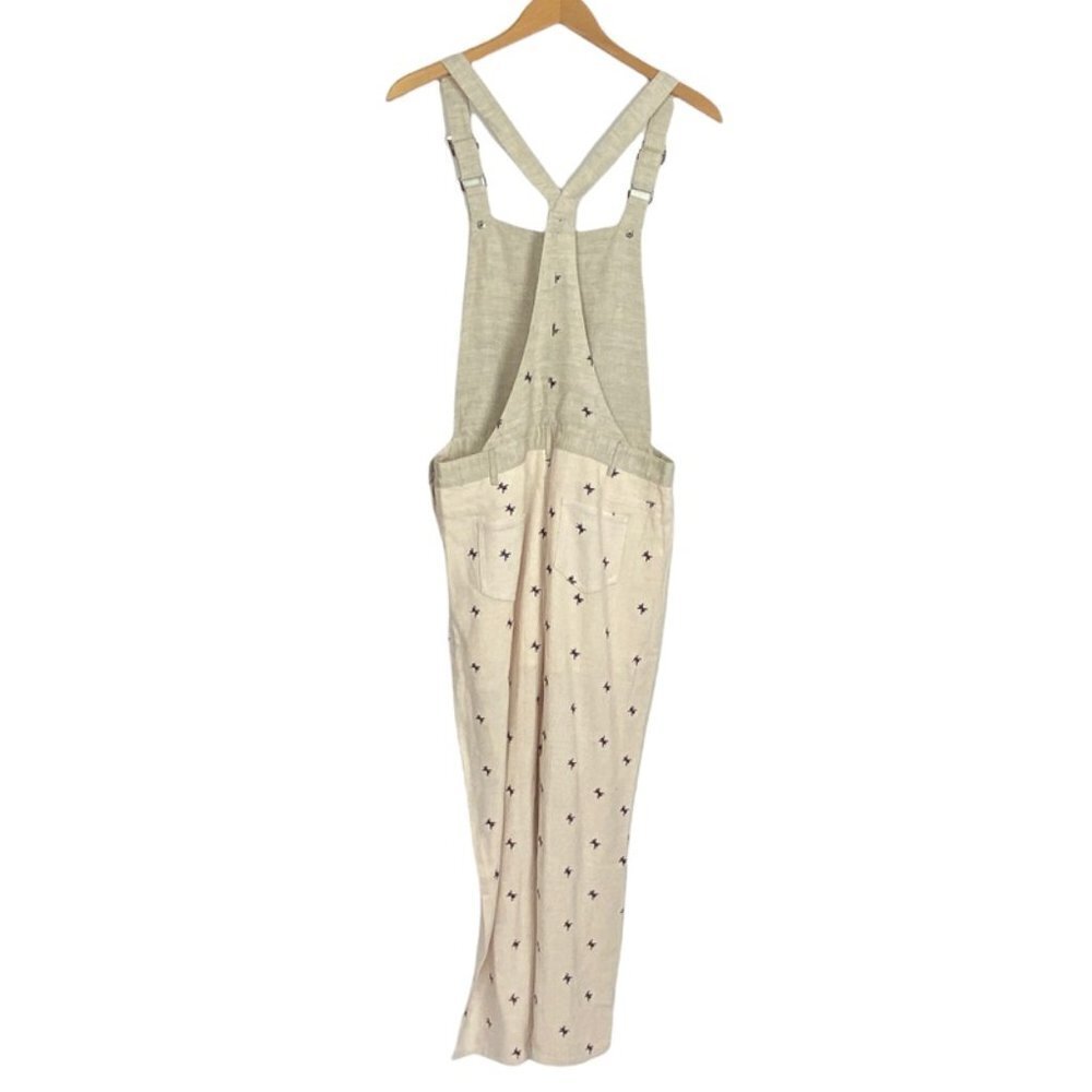 Harlyn Embroidered Cropped Linen Mix Overalls - Picture 5 of 9
